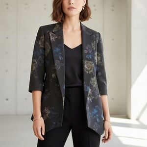 PERIPHERY Floral Longline Blazer 6 Art to Wear Made in Canada
